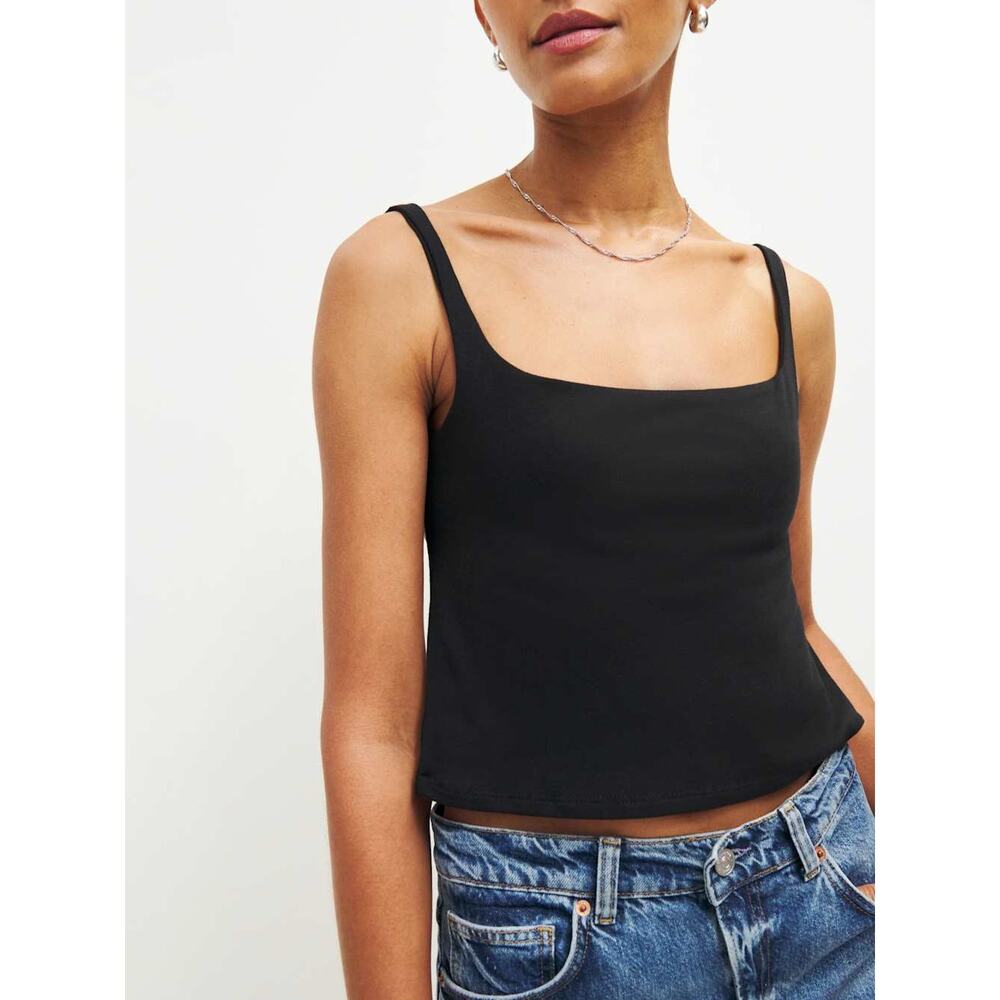 Reformation Cairo Knit Top Black - S - Picture 3 of 4